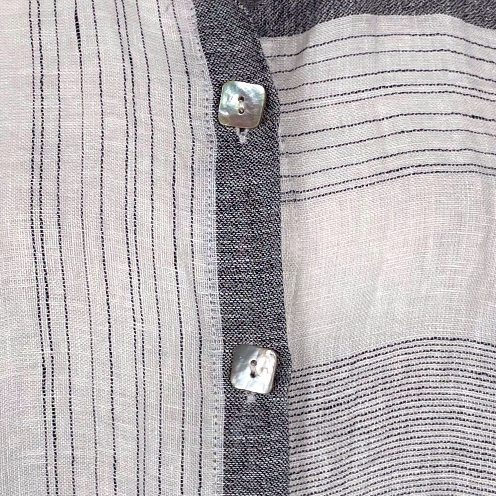 Habitat Linen Striped Lagenlook Top Blouse Relaxed Fit Size Large NWT - Picture 6 of 16
